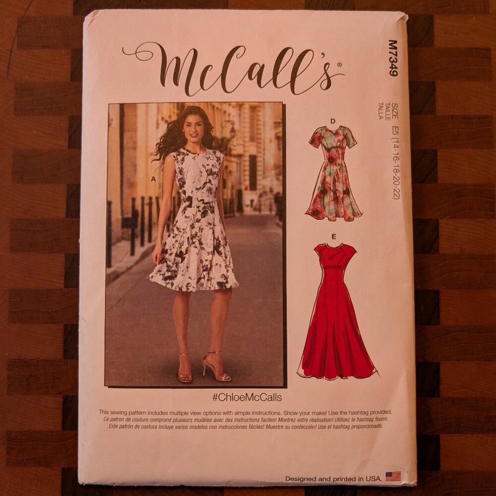 McCall's 7349 - Uncut - Sizes 14-22 - Pullover Fit and Flare Dress